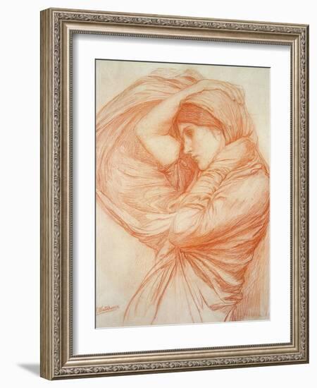 Study for 'Boreas' (Red Chalk on Tinted Paper)-John William Waterhouse-Framed Giclee Print