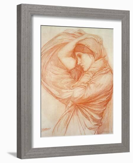 Study for 'Boreas' (Red Chalk on Tinted Paper)-John William Waterhouse-Framed Giclee Print