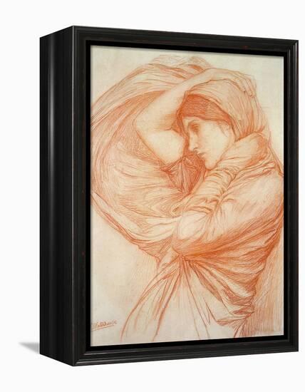 Study for 'Boreas' (Red Chalk on Tinted Paper)-John William Waterhouse-Framed Premier Image Canvas