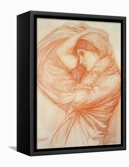 Study for 'Boreas' (Red Chalk on Tinted Paper)-John William Waterhouse-Framed Premier Image Canvas