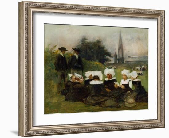 Study for Breton Women at a Pardon, c.1887-Pascal Adolphe Jean Dagnan-Bouveret-Framed Giclee Print