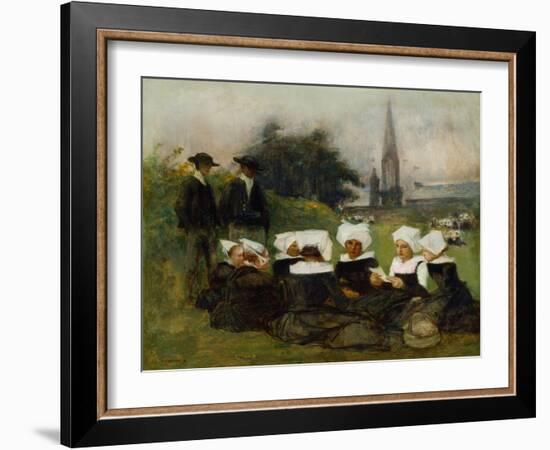 Study for Breton Women at a Pardon, c.1887-Pascal Adolphe Jean Dagnan-Bouveret-Framed Giclee Print