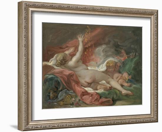 Study for Danae and the Shower of Gold, c.1760-Francois Boucher-Framed Giclee Print