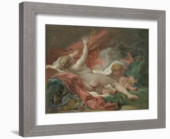 Study for Danae and the Shower of Gold, c.1760-Francois Boucher-Framed Giclee Print