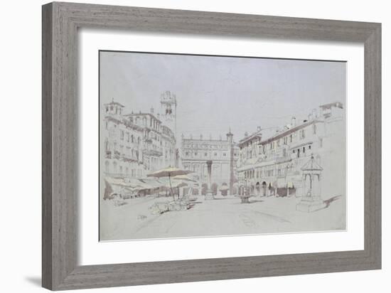 Study for Detail of the Piazza Delle Erbe-John Ruskin-Framed Giclee Print