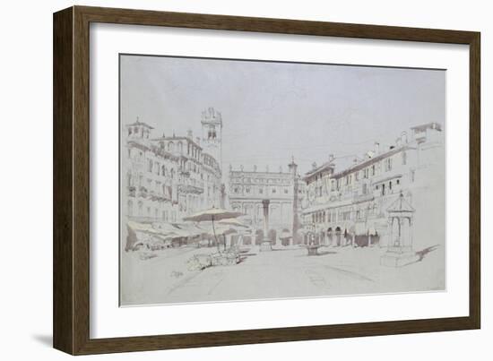 Study for Detail of the Piazza Delle Erbe-John Ruskin-Framed Giclee Print