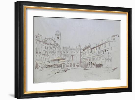 Study for Detail of the Piazza Delle Erbe-John Ruskin-Framed Giclee Print