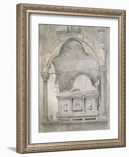 Study for Detail of the Sarcophagus and Canopy of the Tomb of Mastino II Della Scala at Verona-John Ruskin-Framed Giclee Print