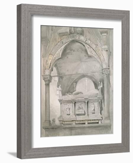 Study for Detail of the Sarcophagus and Canopy of the Tomb of Mastino II Della Scala at Verona-John Ruskin-Framed Giclee Print