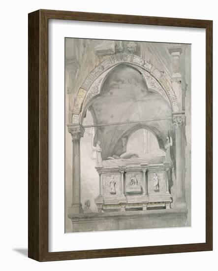 Study for Detail of the Sarcophagus and Canopy of the Tomb of Mastino II Della Scala at Verona-John Ruskin-Framed Giclee Print