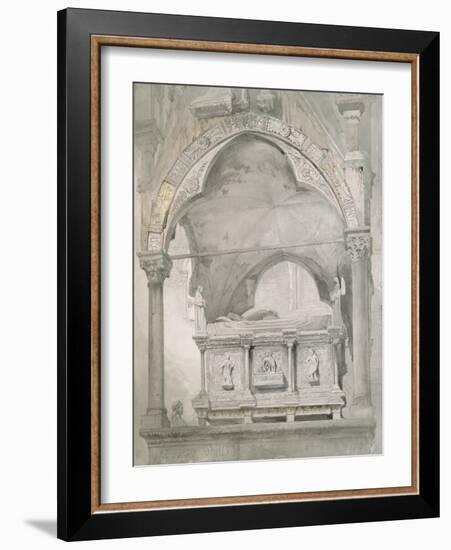 Study for Detail of the Sarcophagus and Canopy of the Tomb of Mastino II Della Scala at Verona-John Ruskin-Framed Giclee Print