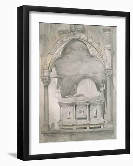 Study for Detail of the Sarcophagus and Canopy of the Tomb of Mastino II Della Scala at Verona-John Ruskin-Framed Giclee Print