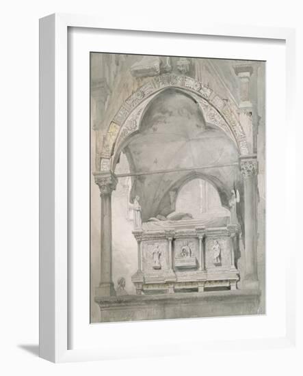 Study for Detail of the Sarcophagus and Canopy of the Tomb of Mastino II Della Scala at Verona-John Ruskin-Framed Giclee Print