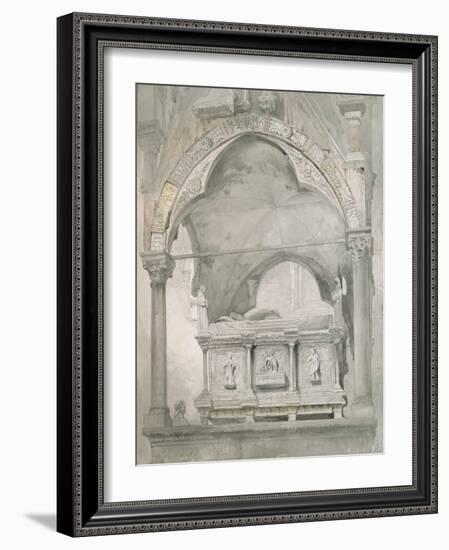 Study for Detail of the Sarcophagus and Canopy of the Tomb of Mastino II Della Scala at Verona-John Ruskin-Framed Giclee Print