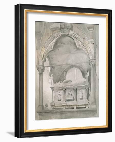 Study for Detail of the Sarcophagus and Canopy of the Tomb of Mastino II Della Scala at Verona-John Ruskin-Framed Giclee Print