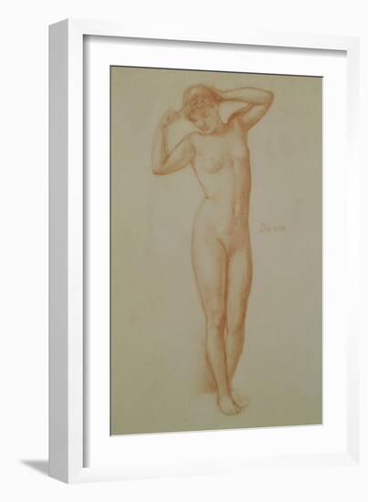 Study for 'Diadumene', 1881 (Chalk on Paper)-Edward John Poynter-Framed Giclee Print