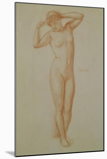 Study for 'Diadumene', 1881 (Chalk on Paper)-Edward John Poynter-Mounted Giclee Print