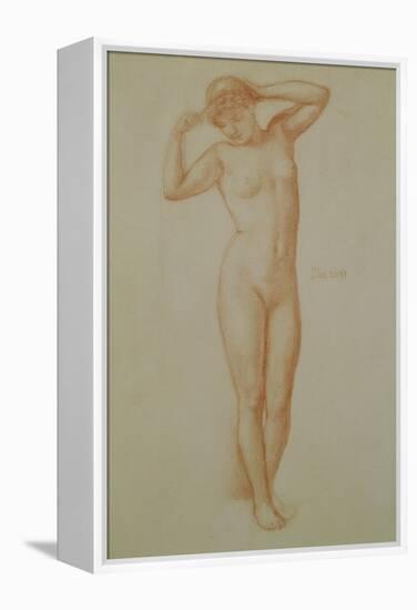 Study for 'Diadumene', 1881 (Chalk on Paper)-Edward John Poynter-Framed Premier Image Canvas