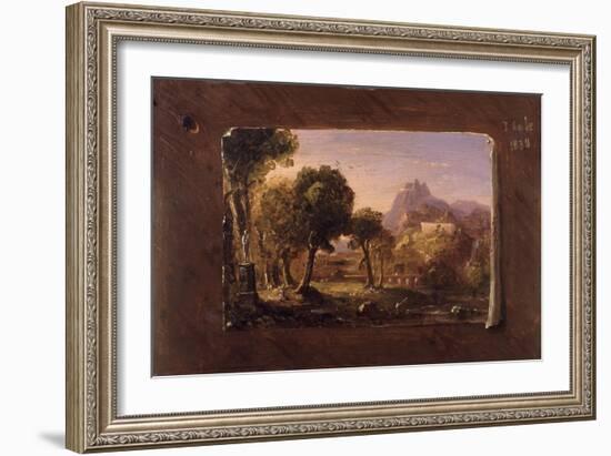 Study for Dream of Arcadia, 1838 (Oil on Wood Panel)-Thomas Cole-Framed Giclee Print