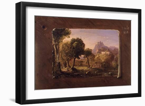 Study for Dream of Arcadia, 1838 (Oil on Wood Panel)-Thomas Cole-Framed Giclee Print