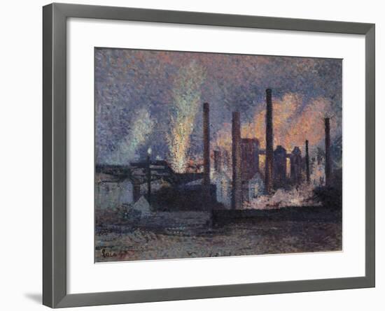 Study for Factories Near Charleroi, 1897-Maximilien Luce-Framed Giclee Print