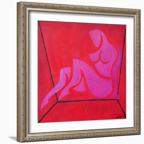 Study for Figure in Cubic Space-Guilherme Pontes-Framed Giclee Print