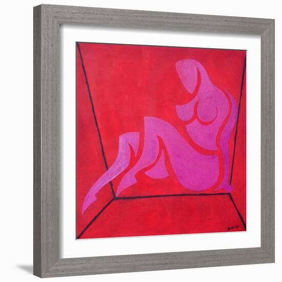 Study for Figure in Cubic Space-Guilherme Pontes-Framed Giclee Print