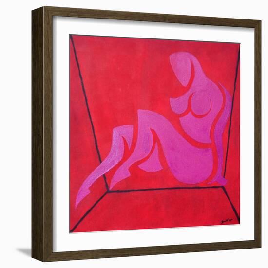 Study for Figure in Cubic Space-Guilherme Pontes-Framed Giclee Print