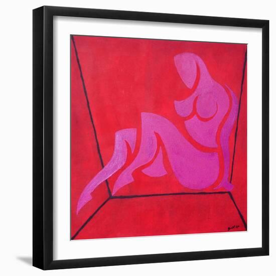 Study for Figure in Cubic Space-Guilherme Pontes-Framed Giclee Print