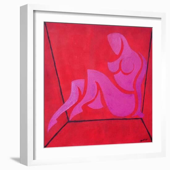 Study for Figure in Cubic Space-Guilherme Pontes-Framed Giclee Print