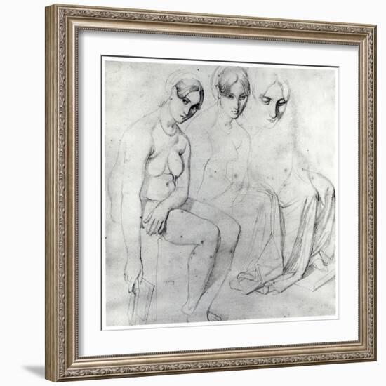 Study for Francesca Da Rimini-Jean-Auguste-Dominique Ingres-Framed Giclee Print