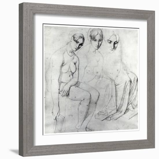 Study for Francesca Da Rimini-Jean-Auguste-Dominique Ingres-Framed Giclee Print