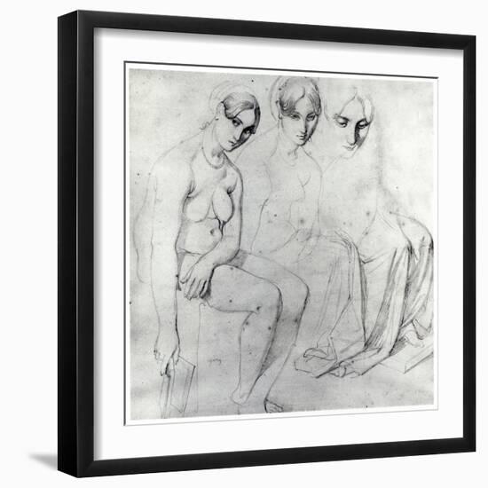 Study for Francesca Da Rimini-Jean-Auguste-Dominique Ingres-Framed Giclee Print