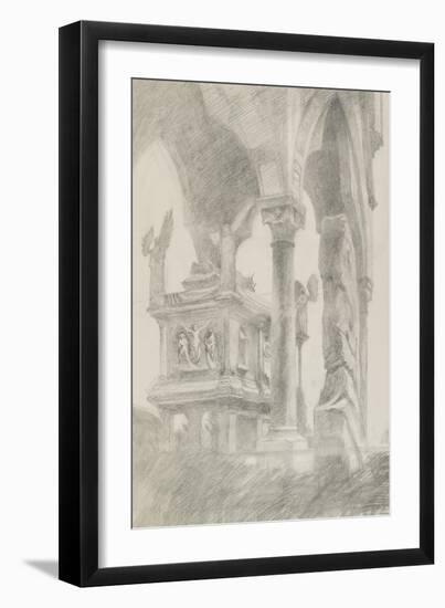 Study for General Chiaroscuro of the Sarcophagus and Canopy of the Tomb of Mastino II Della Scala a-John Ruskin-Framed Giclee Print