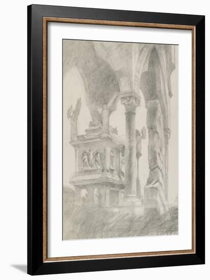 Study for General Chiaroscuro of the Sarcophagus and Canopy of the Tomb of Mastino II Della Scala a-John Ruskin-Framed Giclee Print