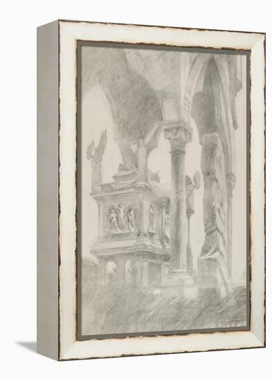 Study for General Chiaroscuro of the Sarcophagus and Canopy of the Tomb of Mastino II Della Scala a-John Ruskin-Framed Premier Image Canvas