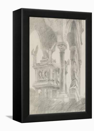 Study for General Chiaroscuro of the Sarcophagus and Canopy of the Tomb of Mastino II Della Scala a-John Ruskin-Framed Premier Image Canvas