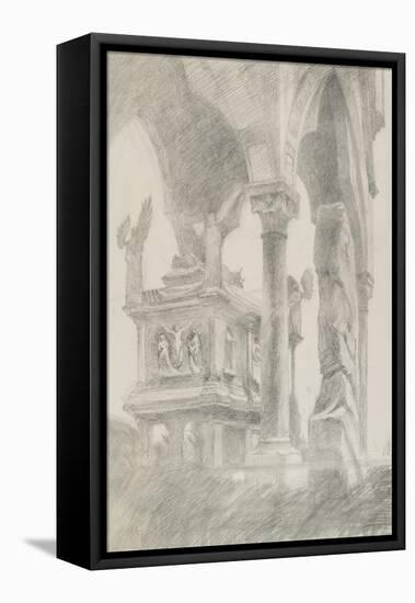 Study for General Chiaroscuro of the Sarcophagus and Canopy of the Tomb of Mastino II Della Scala a-John Ruskin-Framed Premier Image Canvas