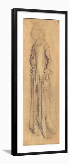 Study for 'La Belle Iseult' (Pencil, Pen & Brown Ink & Wash on Paper)-William Morris-Framed Giclee Print