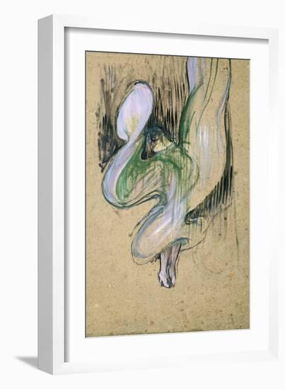 Study for Loie Fuller at the Folies Bergeres, 1893-Henri de Toulouse-Lautrec-Framed Giclee Print