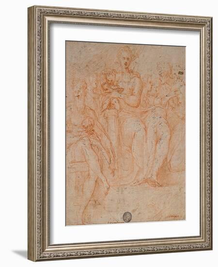 Study for Madonna of the Long Neck-Parmigianino-Framed Giclee Print