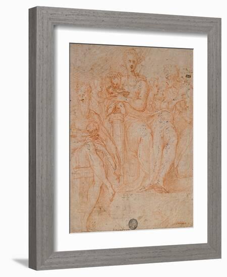 Study for Madonna of the Long Neck-Parmigianino-Framed Giclee Print