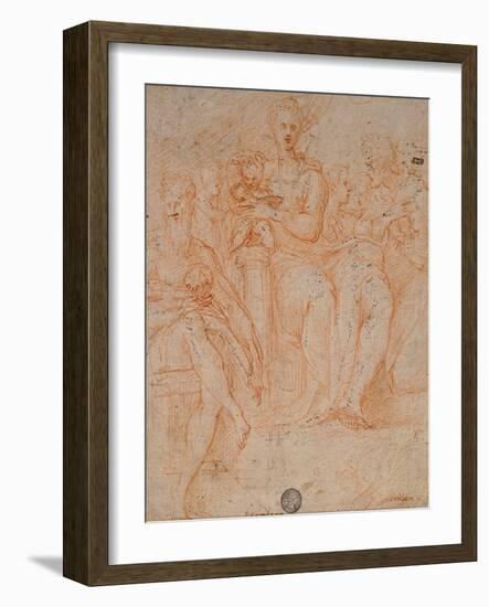 Study for Madonna of the Long Neck-Parmigianino-Framed Giclee Print