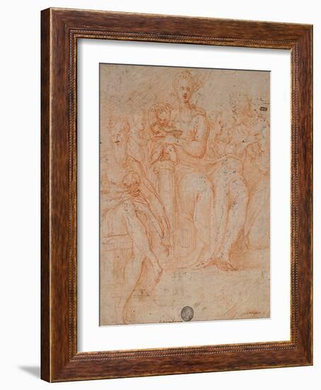 Study for Madonna of the Long Neck-Parmigianino-Framed Giclee Print