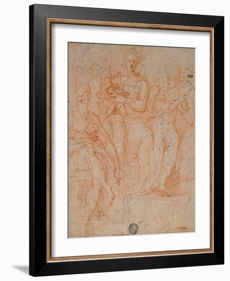 Study for Madonna of the Long Neck-Parmigianino-Framed Giclee Print