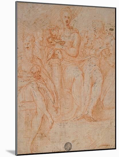 Study for Madonna of the Long Neck-Parmigianino-Mounted Giclee Print