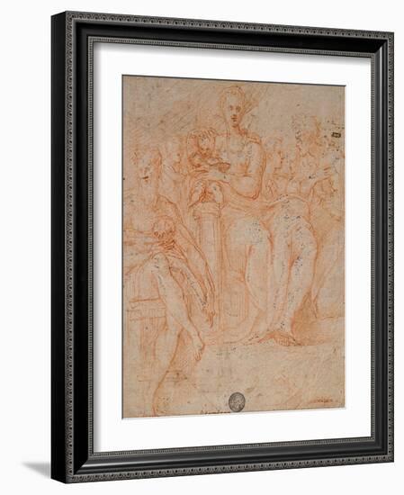 Study for Madonna of the Long Neck-Parmigianino-Framed Giclee Print