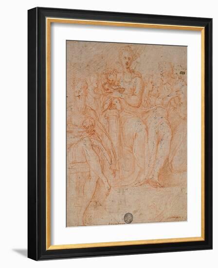 Study for Madonna of the Long Neck-Parmigianino-Framed Giclee Print