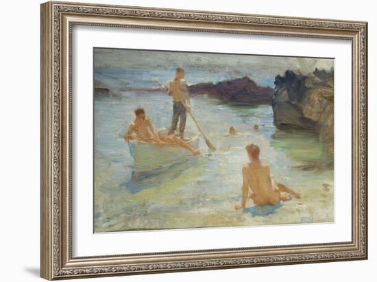 Study for Morning Splendour, c.1921-Henry Scott Tuke-Framed Giclee Print