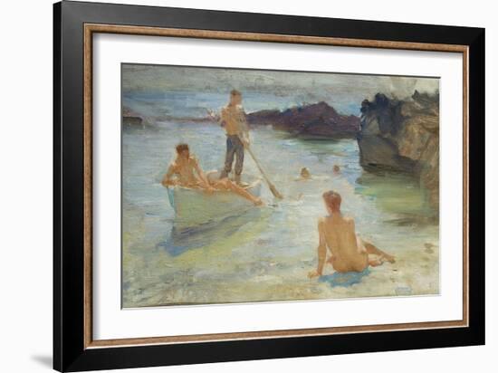 Study for Morning Splendour, c.1921-Henry Scott Tuke-Framed Giclee Print